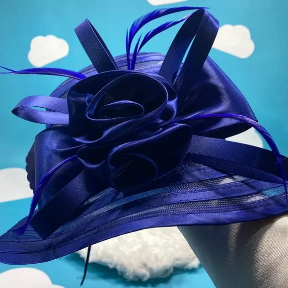 Royal Blue Derby Hat - Picture 5 of 8